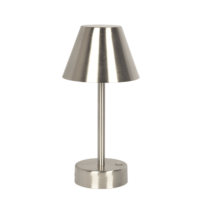 Elegance Rechargeable LED Table Lamp | Cordless Brushed Nickel Touch Lamp | Ashcroft Furniture Imports
