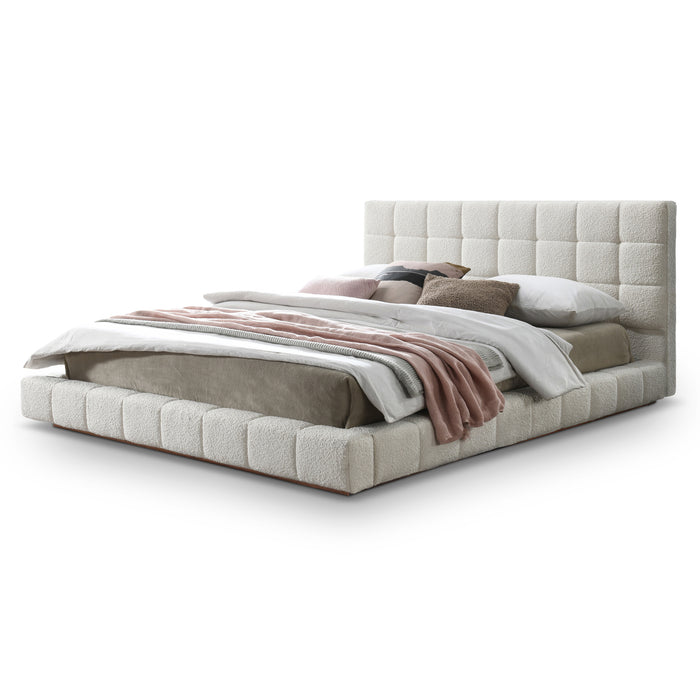 Hudson Fully Boucle Upholstered Platform Bed - Ashcroft Furniture