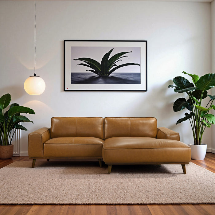 Kerrville Premium Leather Sectional with Chaise - Ashcroft Furniture