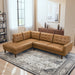 Lucco Top-Grain Leather Sectional Sofa & Chaise with Solid Wood Legs - Ashcroft Furniture