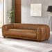 Mila Modern Brown Genuine Leather Sofa - Ashcroft Furniture