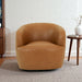 Mina 32" W Tan Vegan Leather Upholstered Swivel Barrel Chair - Ashcroft Furniture