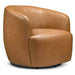 Mina 32" W Tan Vegan Leather Upholstered Swivel Barrel Chair - Ashcroft Furniture