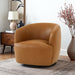 Mina 32" W Tan Vegan Leather Upholstered Swivel Barrel Chair - Ashcroft Furniture