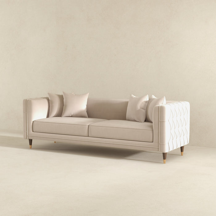 Nora 3-Seater Velvet Sofa | Minimalist Nordic Design with Solid Wood Base | Ashcroft Imports Furniture