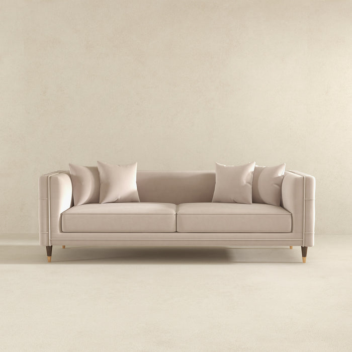 Nora 3-Seater Velvet Sofa | Minimalist Nordic Design with Solid Wood Base | Ashcroft Imports Furniture