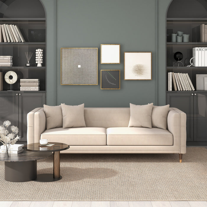 Nora 3-Seater Velvet Sofa | Minimalist Nordic Design with Solid Wood Base | Ashcroft Imports Furniture