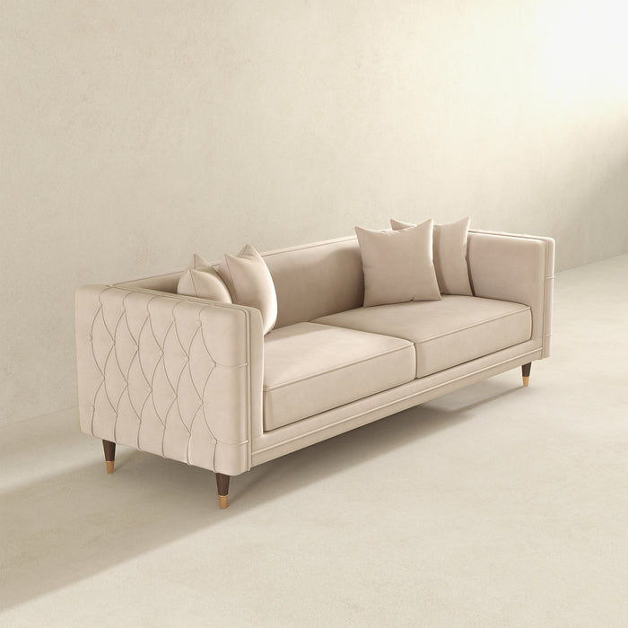Nora 3-Seater Velvet Sofa | Minimalist Nordic Design with Solid Wood Base | Ashcroft Imports Furniture
