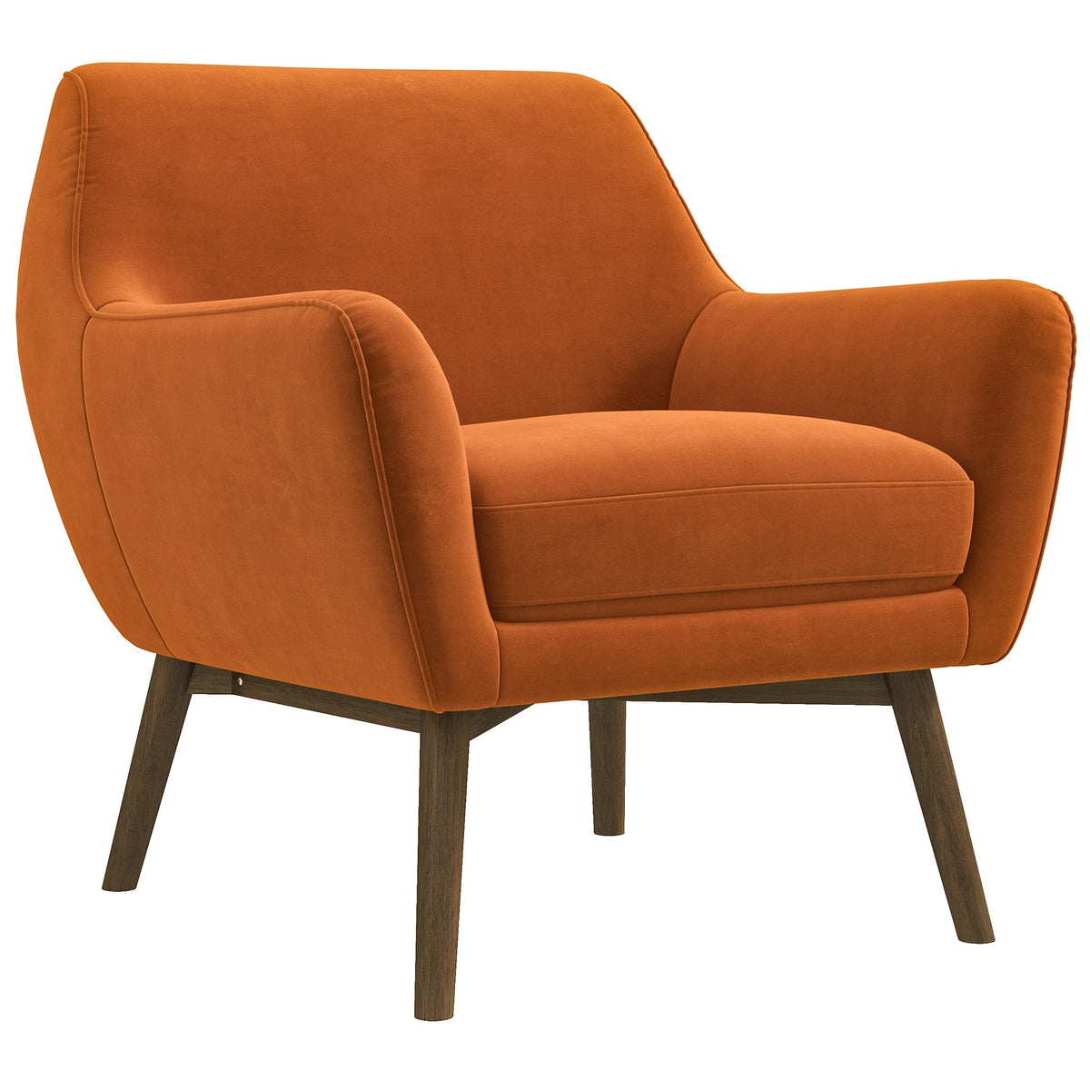 Panom Burnt Orange Velvet Lounge Chair — ashcroftfurniture.com