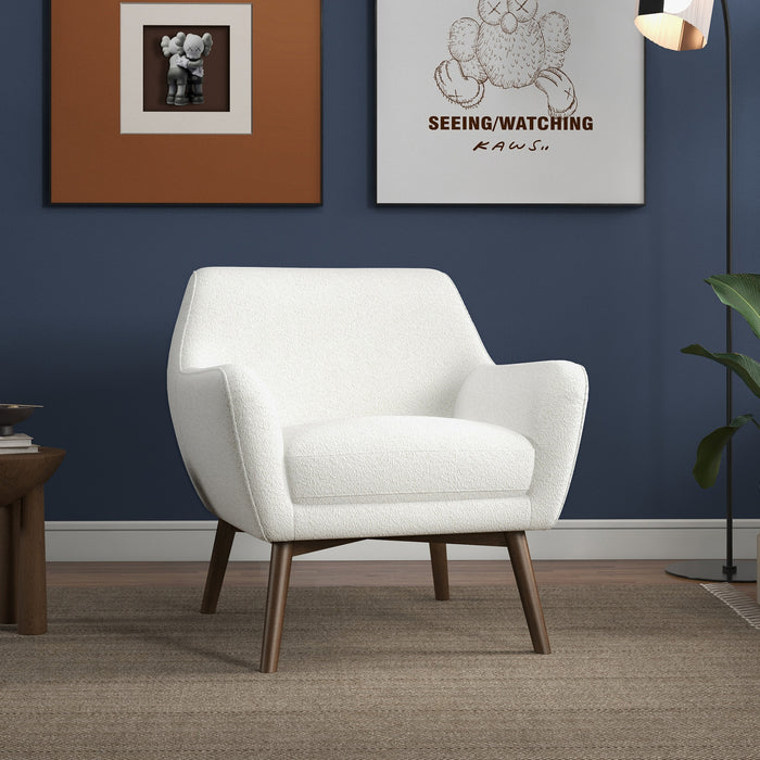 Panom White Boucle Lounge Chair