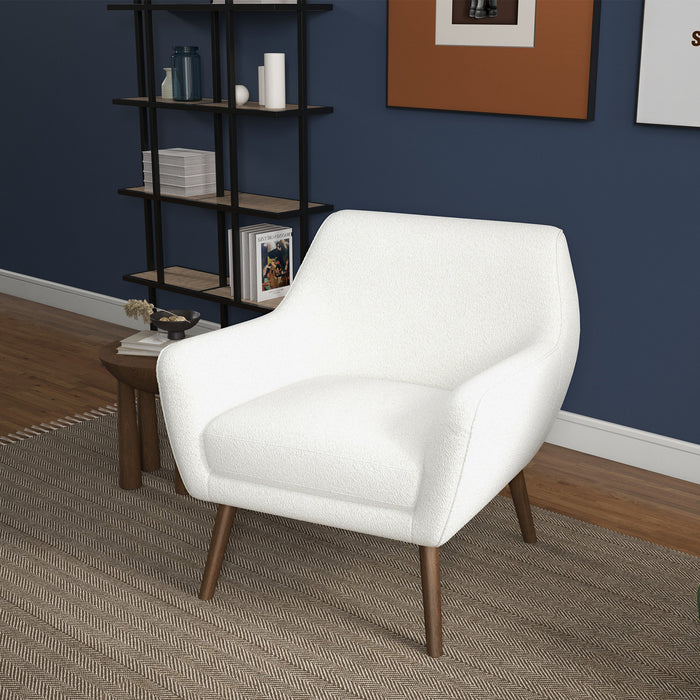 Panom White Boucle Lounge Chair