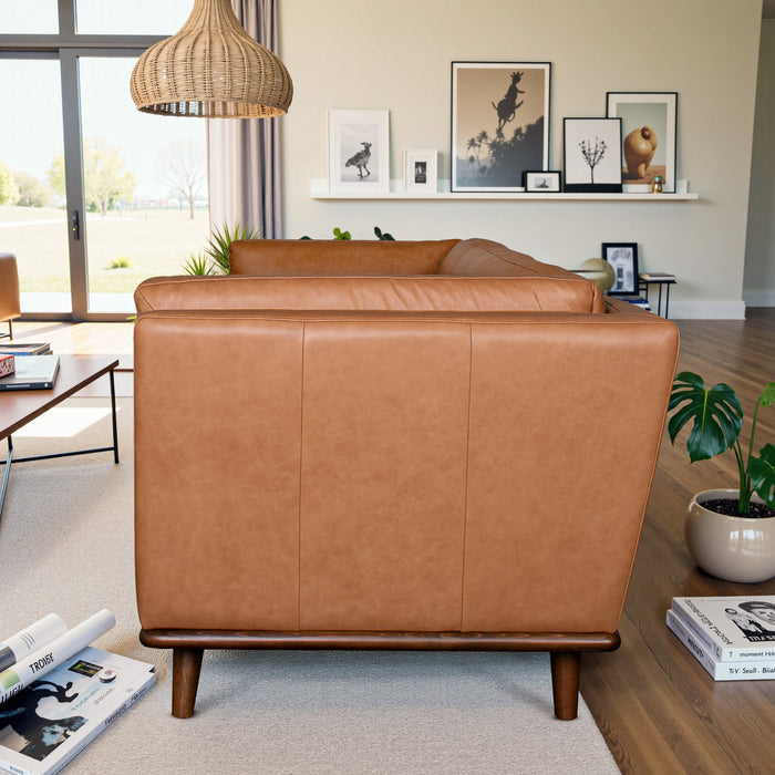 Phoenix Mid-Century Modern Sofa in Breathable Top Grain Leather - Ashcroft Furniture