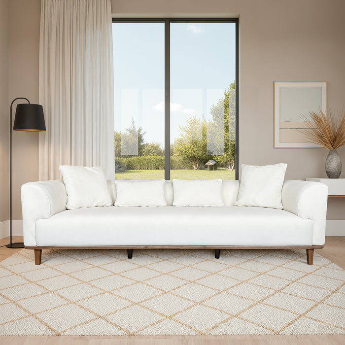 Richardson Modern Velvet Upholstered Sofa with Solid Wood Legs & Loose Pillows - Ashcroft Imports Furniture