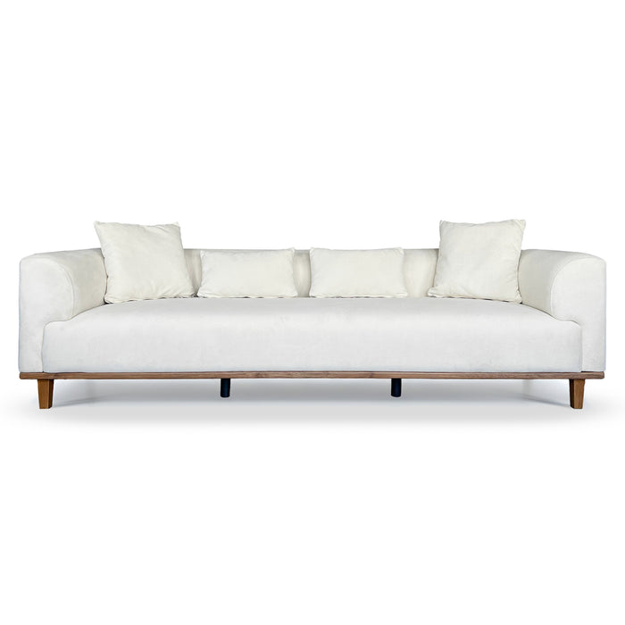 Richardson Modern Velvet Upholstered Sofa with Solid Wood Legs & Loose Pillows - Ashcroft Imports Furniture
