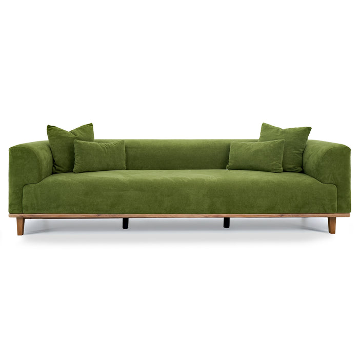 Richardson Modern Velvet Upholstered Sofa with Solid Wood Legs & Loose Pillows - Ashcroft Imports Furniture