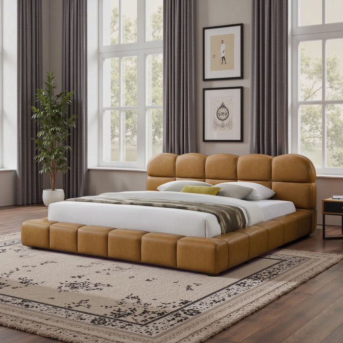 Roswell Vegan Leather Upholstered Platform Bed - Ashcroft Furniture