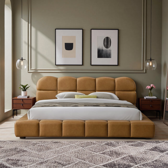 Roswell Vegan Leather Upholstered Platform Bed - Ashcroft Furniture