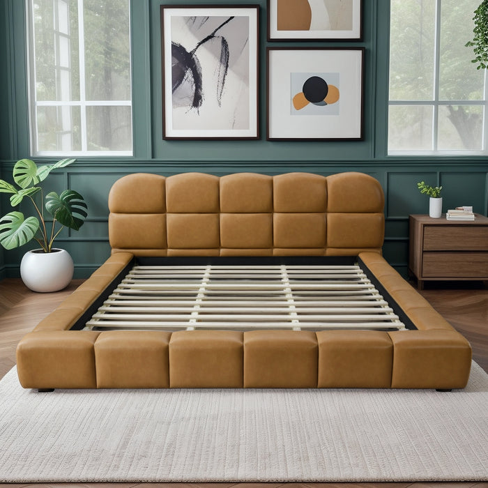 Roswell Vegan Leather Upholstered Platform Bed - Ashcroft Furniture