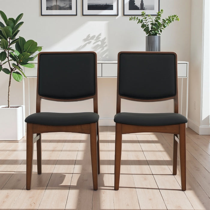 Cary Mid-Century Modern Vegan Leather Dining Chair - Ashcroft Furniture
