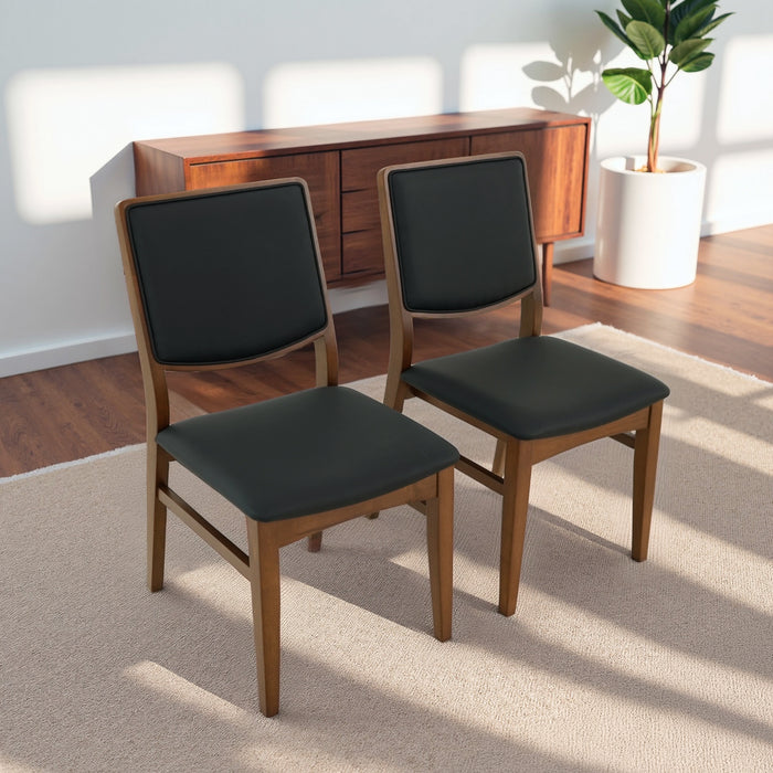 Cary Mid-Century Modern Vegan Leather Dining Chair - Ashcroft Furniture