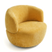 Thornton Chenille Upholstered Swivel Barrel Chair with Foam-Padded Support | Ashcroft Imports Furniture