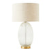 Aurora Ribbed Glass Table Lamp | Clear Fluted Body & Golden Brass Accents | Ashcroft Imports Furniture