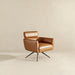 Camila Mid-Century Modern Swivel Armchair | Genuine Leather &amp; Qubic Design | Ashcroft Imports Furniture