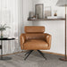 Camila Mid-Century Modern Swivel Armchair | Genuine Leather &amp; Qubic Design | Ashcroft Imports Furniture