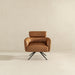Camila Mid-Century Modern Swivel Armchair | Genuine Leather &amp; Qubic Design | Ashcroft Imports Furniture