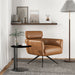 Camila Mid-Century Modern Swivel Armchair | Genuine Leather &amp; Qubic Design | Ashcroft Imports Furniture