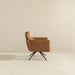 Camila Mid-Century Modern Swivel Armchair | Genuine Leather &amp; Qubic Design | Ashcroft Imports Furniture
