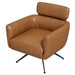 Camila Mid-Century Modern Swivel Armchair | Genuine Leather &amp; Qubic Design | Ashcroft Imports Furniture
