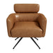 Camila Mid-Century Modern Swivel Armchair | Genuine Leather &amp; Qubic Design | Ashcroft Imports Furniture