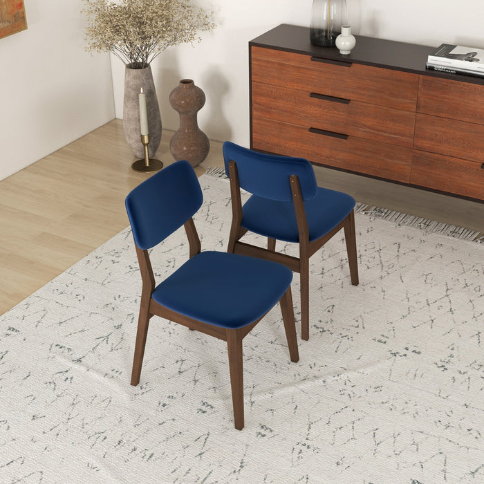 Carlos Mid-Century Modern Velvet Dining Chairs | Solid Wood &amp; Split Back Design | Ashcroft Imports Furniture