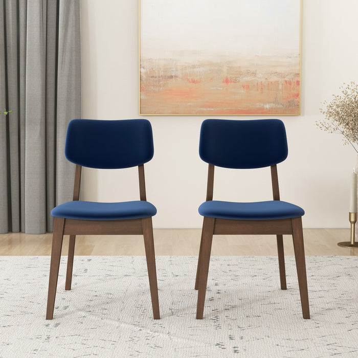 Carlos Mid-Century Modern Velvet Dining Chairs | Solid Wood &amp; Split Back Design | Ashcroft Imports Furniture