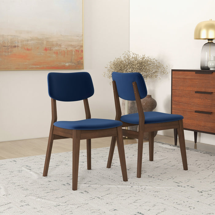 Carlos Mid-Century Modern Velvet Dining Chairs | Solid Wood &amp; Split Back Design | Ashcroft Imports Furniture