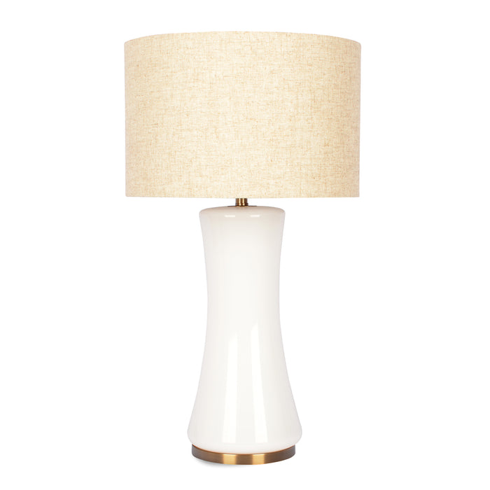 Cascade Glass Table Lamp | Off-White Opal Glass Shade & Polished Gold Base | Ashcroft Furniture Imports