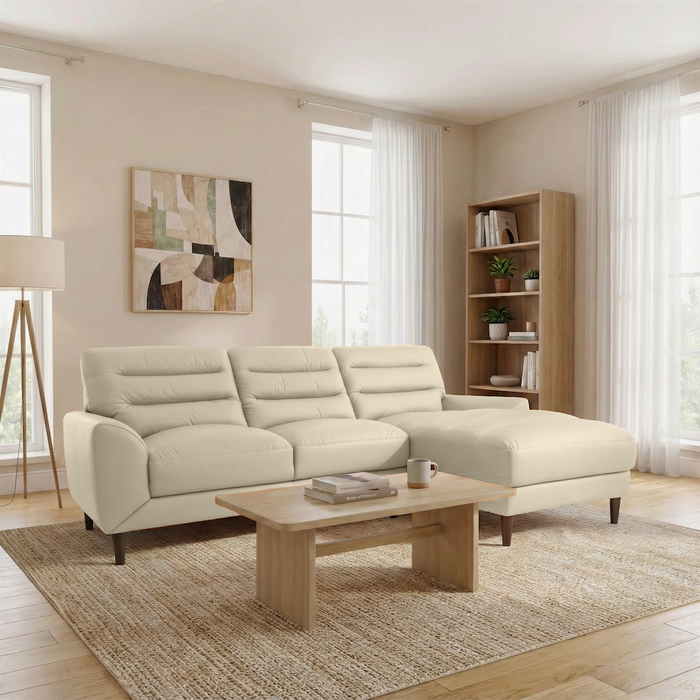 Clarion 3-Seater Genuine Leather Sectional Sofa with Right-Facing Chaise | Ashcroft Imports Furniture