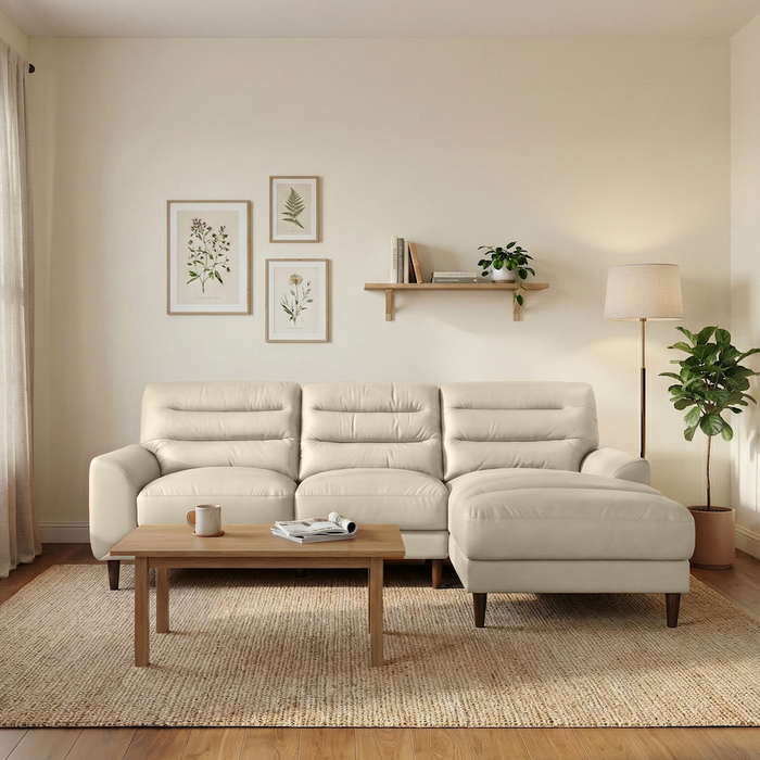 Clarion 3-Seater Genuine Leather Sectional Sofa with Right-Facing Chaise | Ashcroft Imports Furniture