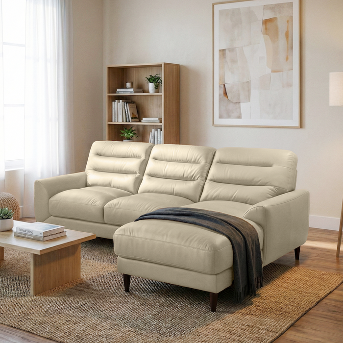 Clarion 3-Seater Genuine Leather Sectional Sofa with Right-Facing Chaise | Ashcroft Imports Furniture