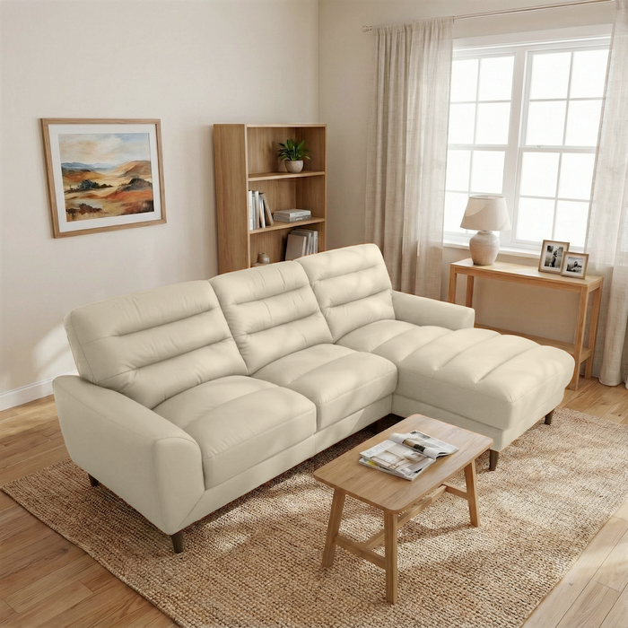 Clarion 3-Seater Genuine Leather Sectional Sofa with Right-Facing Chaise | Ashcroft Imports Furniture