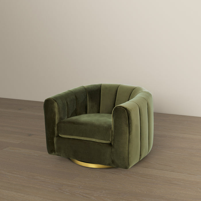Cosey Mid-Century Modern Swivel Chair with Gold Base | Ashcroft Imports Furniture