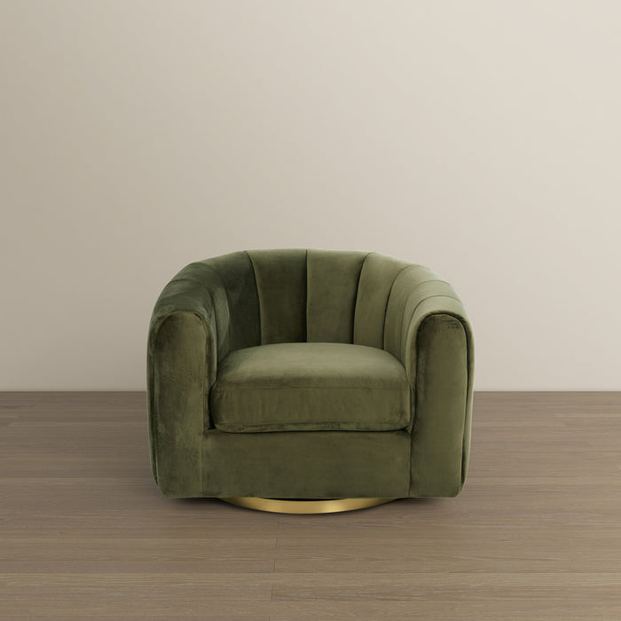 Cosey Mid-Century Modern Swivel Chair with Gold Base | Ashcroft Imports Furniture