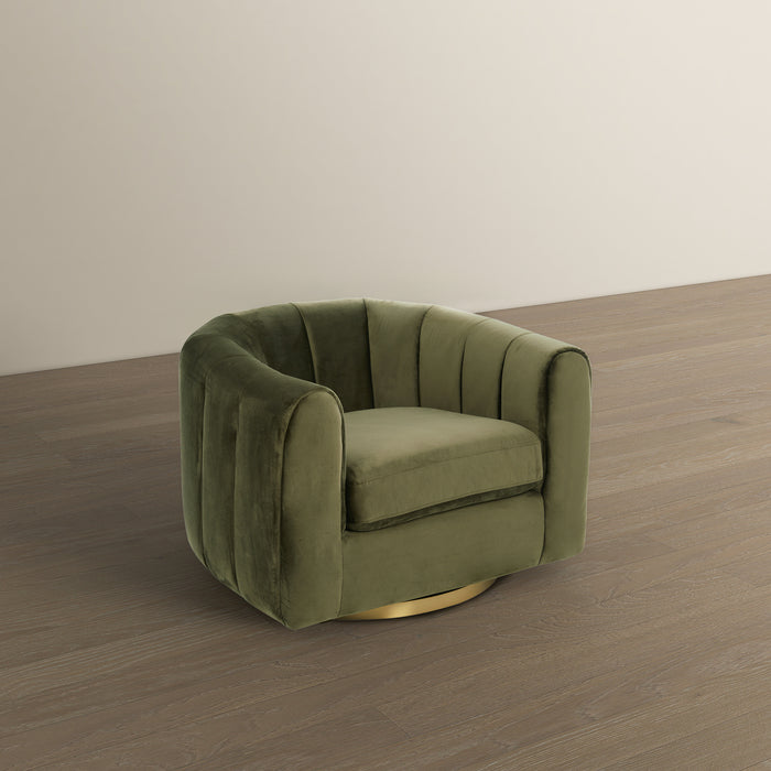 Cosey Mid-Century Modern Swivel Chair with Gold Base | Ashcroft Imports Furniture