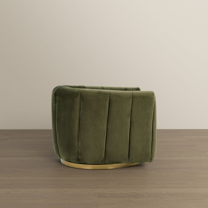 Cosey Mid-Century Modern Swivel Chair with Gold Base | Ashcroft Imports Furniture