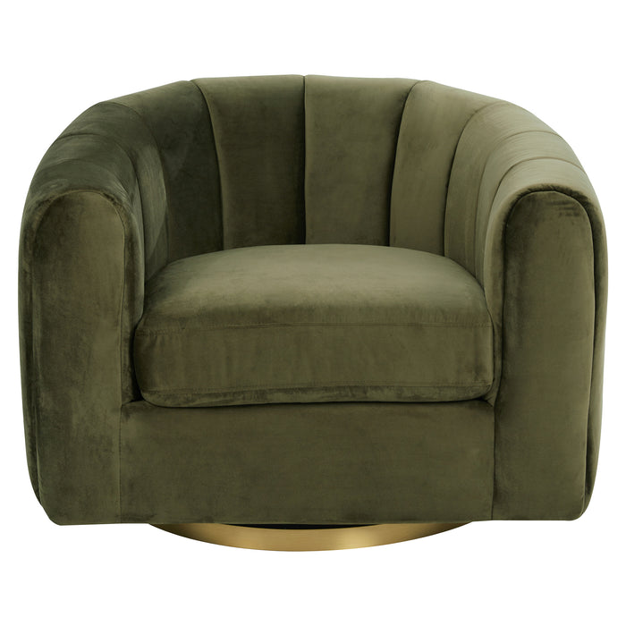Cosey Mid-Century Modern Swivel Chair with Gold Base | Ashcroft Imports Furniture