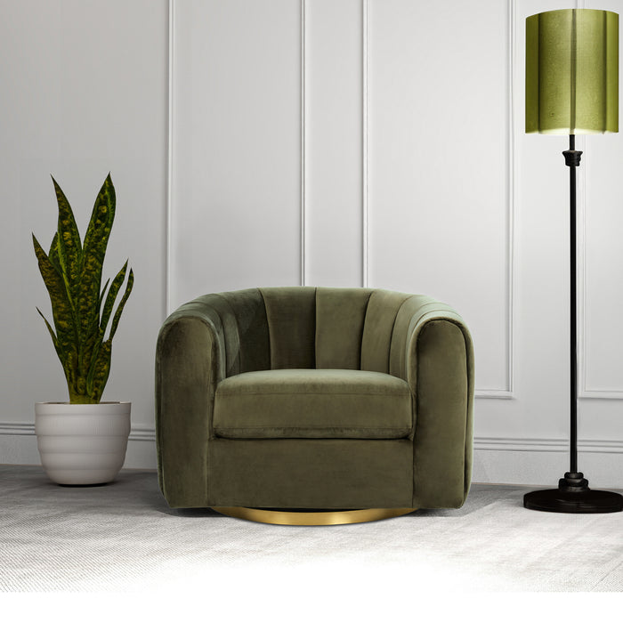 Cosey Mid-Century Modern Swivel Chair with Gold Base | Ashcroft Imports Furniture