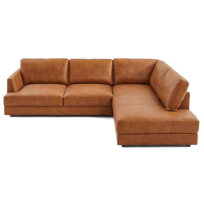Glander Modern Sectional | Top-Grain Leather & Pocket Spring Support | Ashcroft Imports Furniture