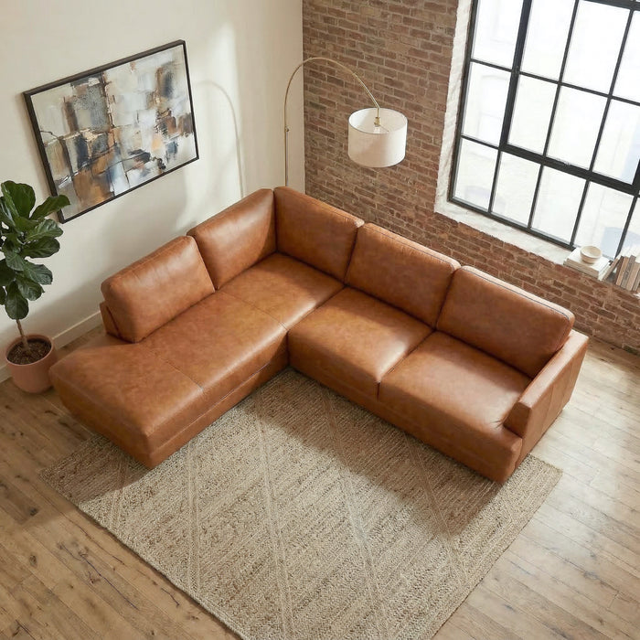 Glander Modern Sectional | Top-Grain Leather & Pocket Spring Support | Ashcroft Imports Furniture