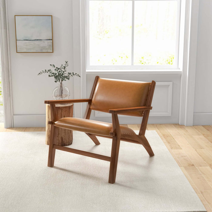Hendrix Antique Tan Genuine Leather Arm Chair | Ashcroft Imports Furniture